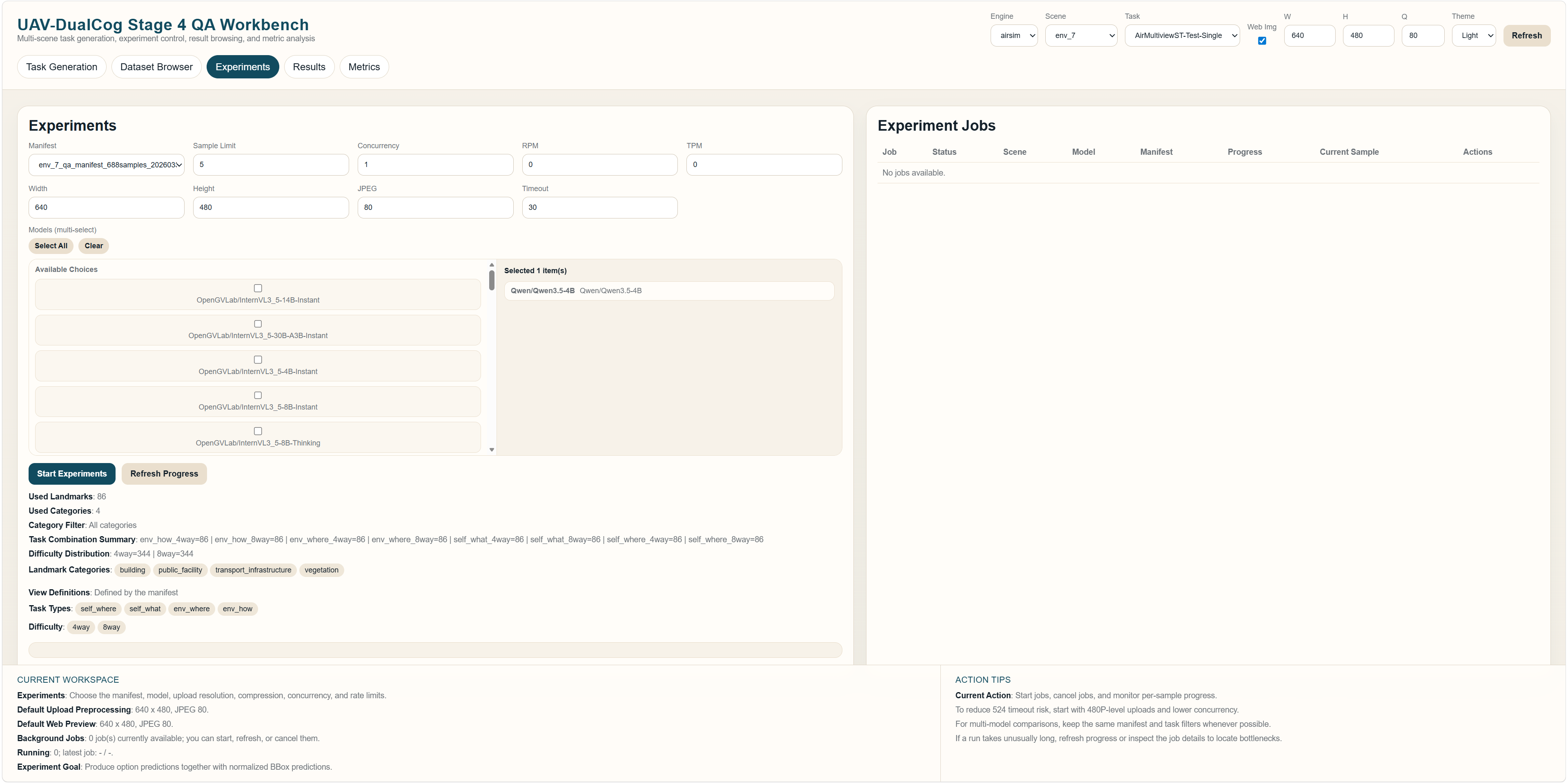 Stage 4 experiments page